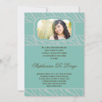 12x18 Blu Zebra Print Quinceanera Einladung