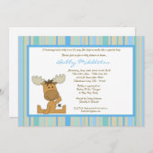 12x18 Blue Boy Woodland Moose Baby Dusche Einladun Einladung (Vorne/Hinten)