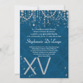 12x18 Blue Diamond Quinceanera Birthday Einladung (Vorderseite)