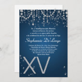12x18 Blue Diamond Quinceanera zum Geburtstag Einl Einladung (Vorne/Hinten)