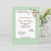 12x18 Blue Green Monkey Geburtstagsparty Einladung (Stehend Vorderseite)