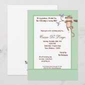 12x18 Blue Green Monkey Geburtstagsparty Einladung (Vorne/Hinten)