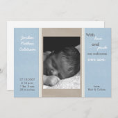 12x18 Blue Grey Ribbon Band Foto Geburtserklärung Ankündigung (Vorne/Hinten)