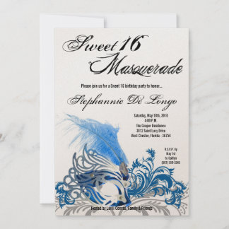 12x18 Blue Masquerade Sweet 16 Geburtstag Einladun Einladung
