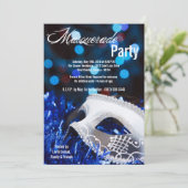 12x18 Blue Masquerade Sweet 16 Geburtstag Einladun Einladung (Stehend Vorderseite)