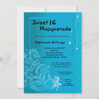 12x18 Blue Masquerade Sweet 16 Geburtstag Einladun Einladung