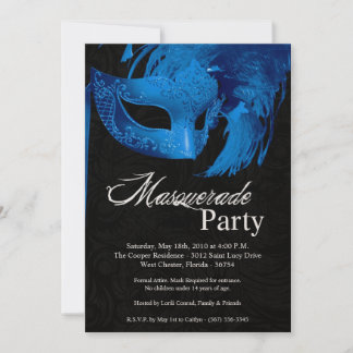 12x18 Blue Masquerade Sweet 16 Geburtstag Einladun Einladung