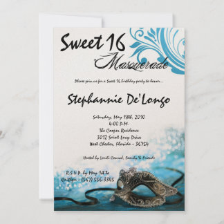12x18 Blue Masquerade Sweet 16 Geburtstag Einladun Einladung
