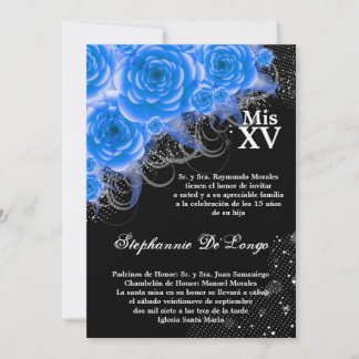 12x18 Blue Rose Quinceanera Geburtstag Einladung