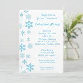 12x18 Blue Snowflakes Party Einladung (Stehend Vorderseite)