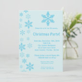 12x18 Blue Snowflakes Weihnachten Party Einladung (Stehend Vorderseite)