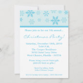 12x18 Blue Snowflakes Weihnachten Party Einladung (Vorderseite)