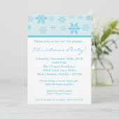 12x18 Blue Snowflakes Weihnachten Party Einladung (Stehend Vorderseite)
