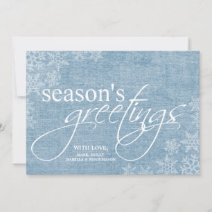 12x18 Blue Snowflakes Weihnachtskarte Feiertagskarte