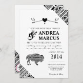 12x18 Boho Buffalo Tribal Muster Bohemische Pfeile Einladung (Vorne/Hinten)