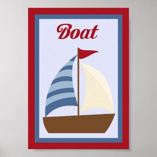 12x18 Boot Nautic Wall Art Poster (Vorne)