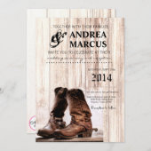 12x18 Boots Country Rustic Wester Hochzeit Einladu Einladung (Vorne/Hinten)