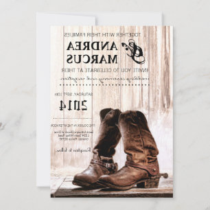 12x18 Boots Country Rustic WesternEinladung Hochze Einladung