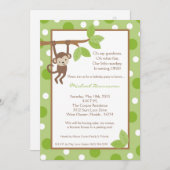 12x18 Boy Blue Monkey Jungle Geburtstag Einladung (Vorne/Hinten)