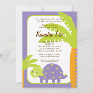 12x18 Boy Dinosaur Dino Einladung zum Geburtstag