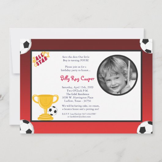 12x18 Boys Sports Soccer Ball Kinderdusche Einladu Save The Date (Vorderseite)