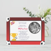 12x18 Boys Sports Soccer Ball Kinderdusche Einladu Save The Date (Stehend Vorderseite)