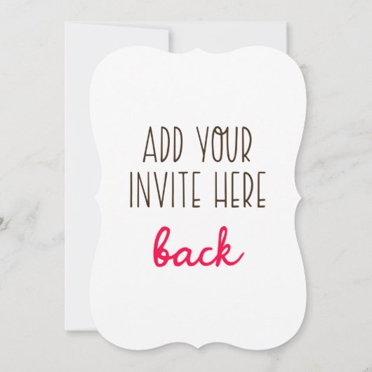 12x18" Bracket Shaped Invitation Printing Einladung (Rückseite)