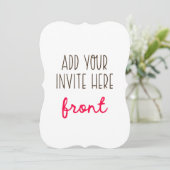 12x18" Bracket Shaped Invitation Printing Einladung (Stehend Vorderseite)