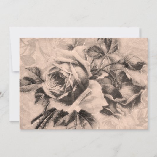 12x18 "Brautparty" Vintage Rose Sepia Einladung (Vorderseite)