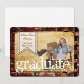 12x18 Brick Wall Grunge Gebäude Senior Ankündigung (Vorne/Hinten)