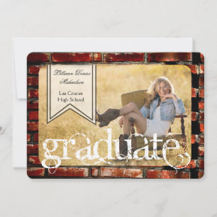 12x18 Brick Wall Grunge Gebäude Senior Ankündigung