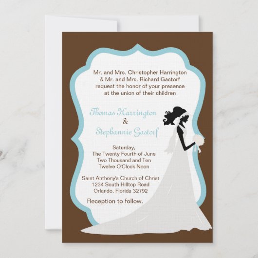 12x18 Brown Bride Wedding Einladung (Vorderseite)
