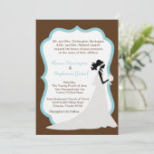 12x18 Brown Bride Wedding Einladung (Stehend Vorderseite)