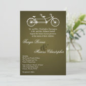 12x18 Brown Double Bike Wedding Einladung (Stehend Vorderseite)