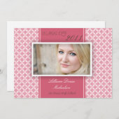 12x18 Brown Pink Polka Dot Foto Senior Ankündigung (Vorne/Hinten)