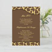 12x18 Brown Yellow Giraffe Quinceanera Party Einla Einladung (Stehend Vorderseite)