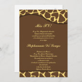12x18 Brown Yellow Giraffe Quinceanera Party Einla Einladung (Vorne/Hinten)