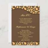 12x18 Brown Yellow Leopard Quinceanera Party Einla Einladung (Vorderseite)