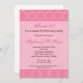 12x18 Bubblegum Damask Sweet 16 Birthday Einladung (Vorne/Hinten)