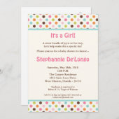 12x18 Bubblegum Polka Dot Pok Babydusche Einladung (Vorne/Hinten)