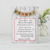 12x18 Burlap Mr. und Mrs Banner Wedding Einladung (Stehend Vorderseite)