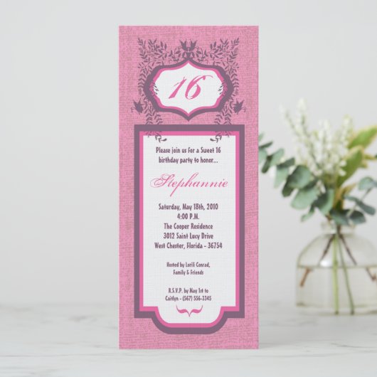 12x18 Butterfly Blumensüß 16 Geburtstag Einladung (Stehend Vorderseite)