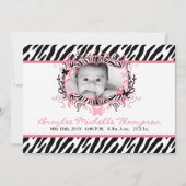 12x18 Butterfly Zebra Print Foto Geburtsankündigun Ankündigung (Vorderseite)