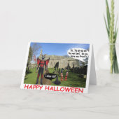 12x18 card Happy Halloween. Teufelsziege Dankeskarte (Vorderseite)