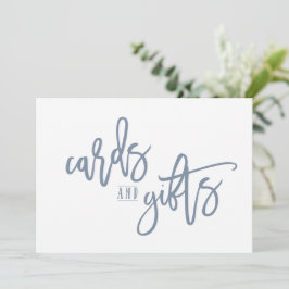 12x18 Cards & Gifts Sign-Brush Script (Dusty Blue)