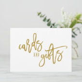 12x18 Cards & Gifts Sign-Brush Script (Gold) (Stehend Vorderseite)
