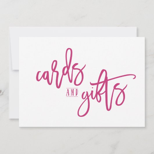12x18 Cards & Gifts Sign-Brush Script (Magenta) (Vorderseite)
