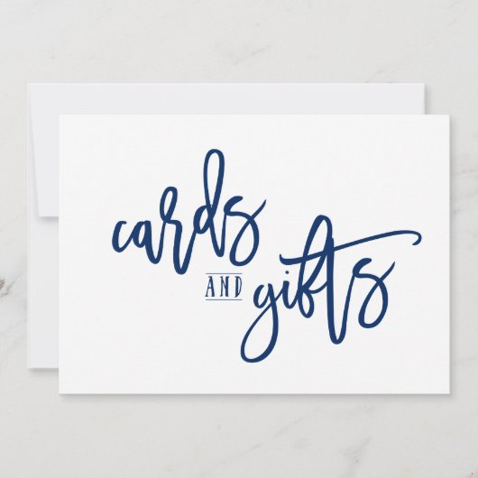 12x18 Cards & Gifts Sign-Brush Script (Navy Blue) (Vorderseite)