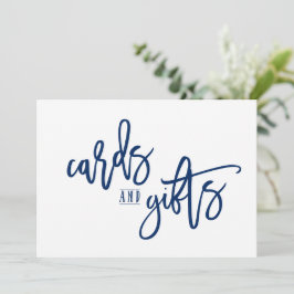 12x18 Cards & Gifts Sign-Brush Script (Navy Blue)