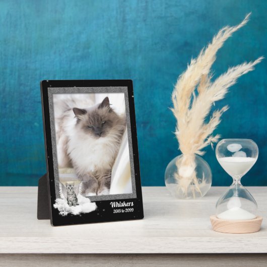 12x18 Cat Pet Memorial Silver Tabby Foto Fotoplatte (Seite)